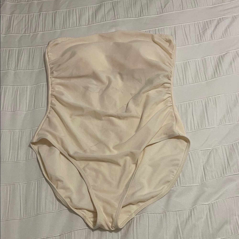 Primark Beige Strapless One Piece Swimsuit